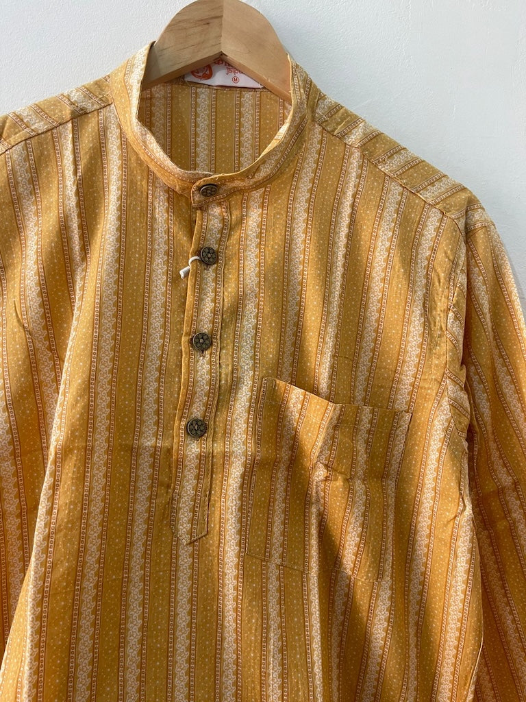 Haldi Ceremony Sanganeri Print Cotton Short Kurta