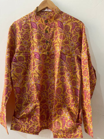 Festive Edit Sanganeri Print Traditional Cotton Short Kurta