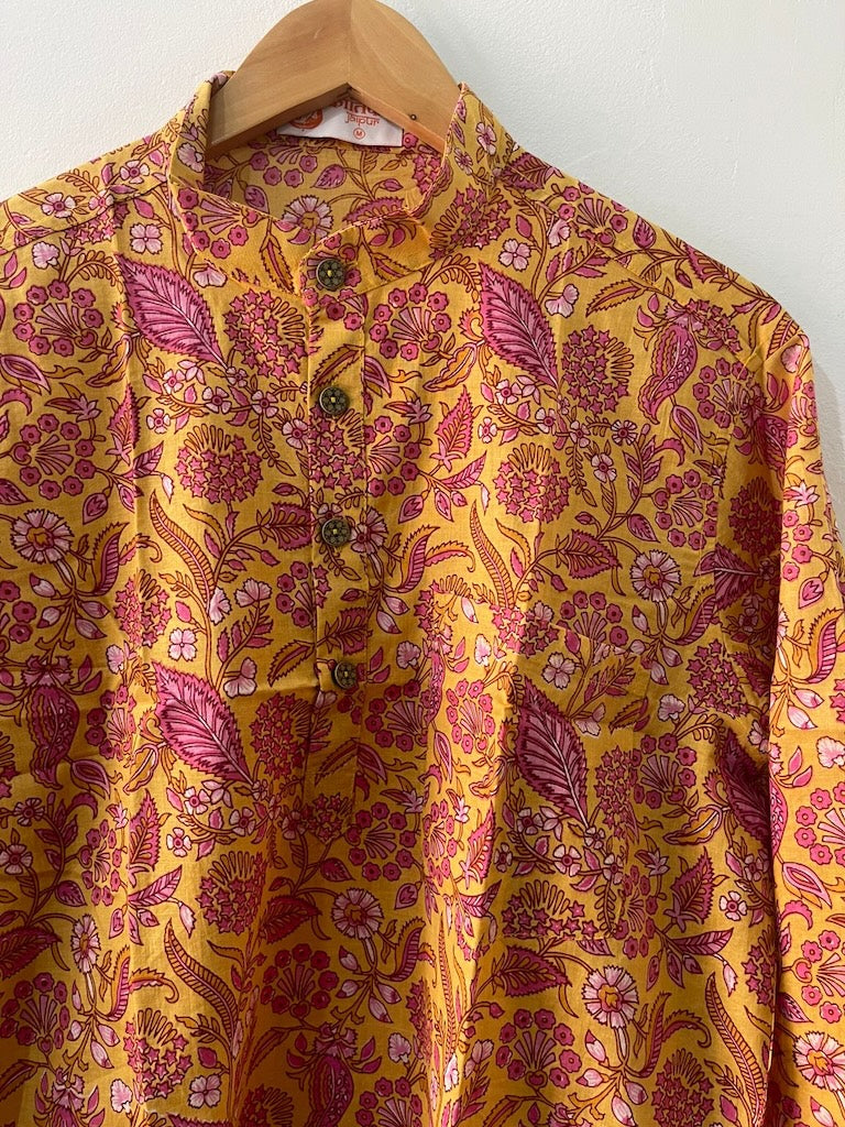 Festive Edit Sanganeri Print Traditional Cotton Short Kurta