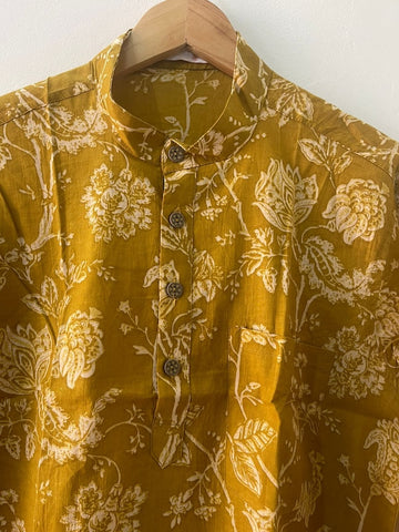 Haldi Print Sanganeri Print Traditional Cotton Short Kurta