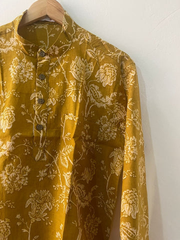 Haldi Print Sanganeri Print Traditional Cotton Short Kurta