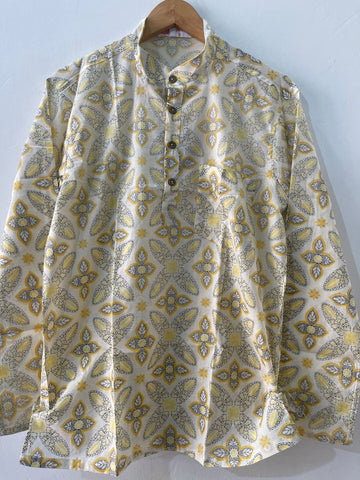 Kartikeya Jaipur Sanganeri Print Cotton Short Kurta