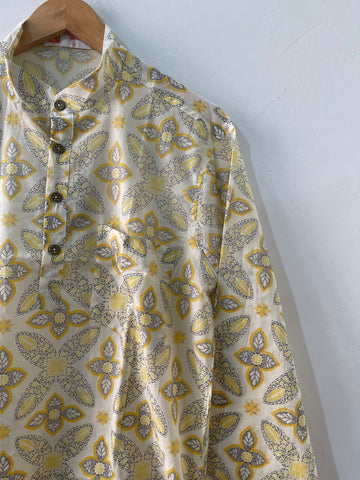 Kartikeya Jaipur Sanganeri Print Cotton Short Kurta