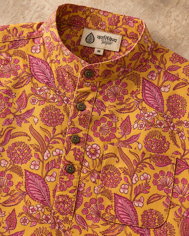 Festive Edit Sanganeri Print Traditional Cotton Short Kurta