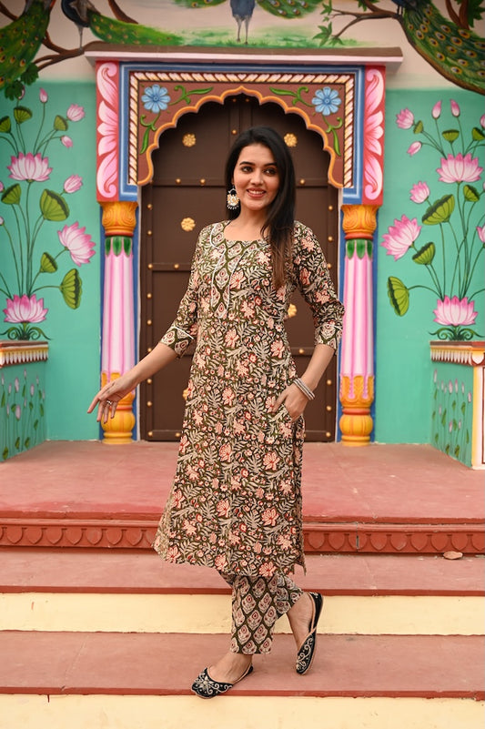 Handprinted Kurti Payjama