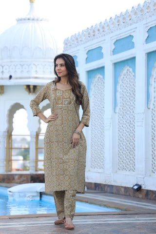 Handprinted Kurti Payjama