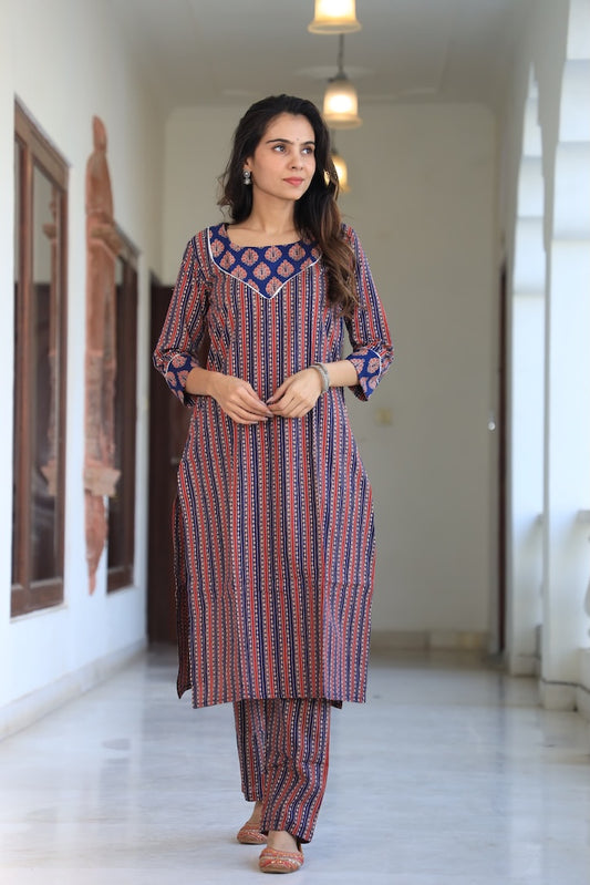 Handprinted Kurti Payjama