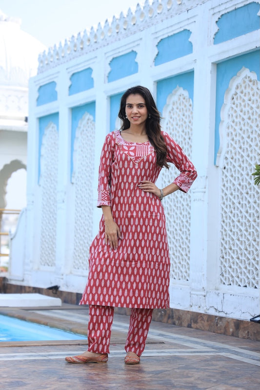 Handprinted Kurti Payjama