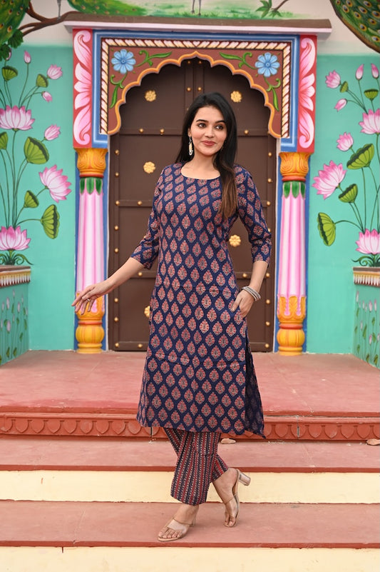 Handprinted Kurti Payjama