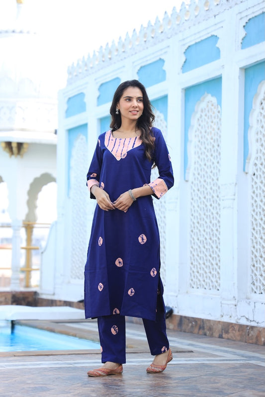 Handprinted Kurti Payjama