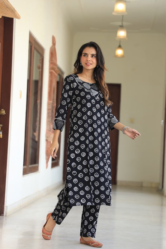 Handprinted Kurti Payjama