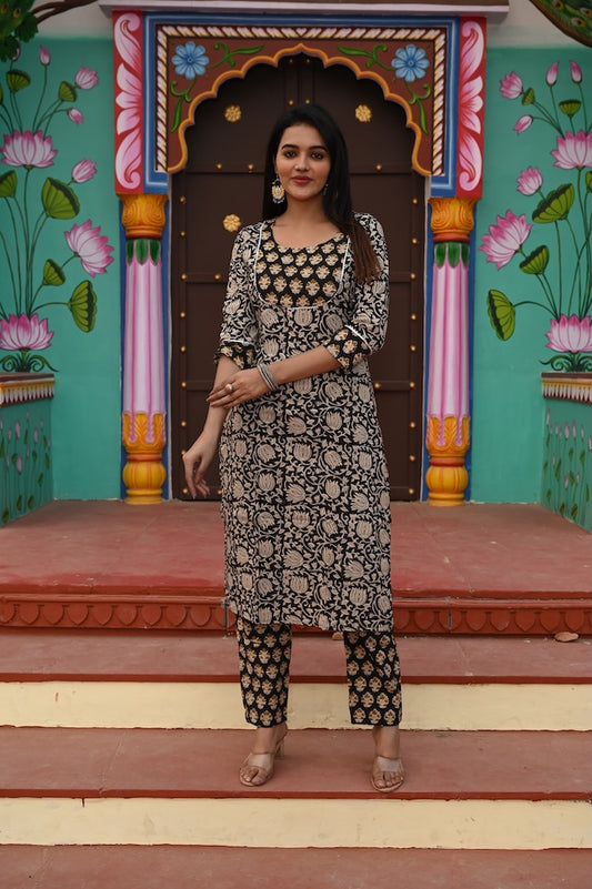 Handprinted Kurti Payjama