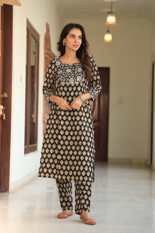Handprinted Kurti Payjama