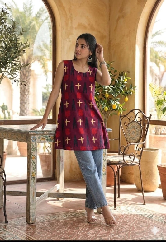 Bagru Block Printed Cotton Short Kurti