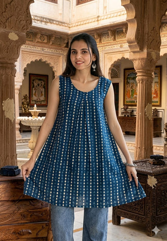 Bagru Block Printed Cotton Short Kurti