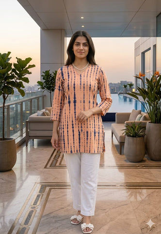 Bagru Block Printed Cotton Short Kurti