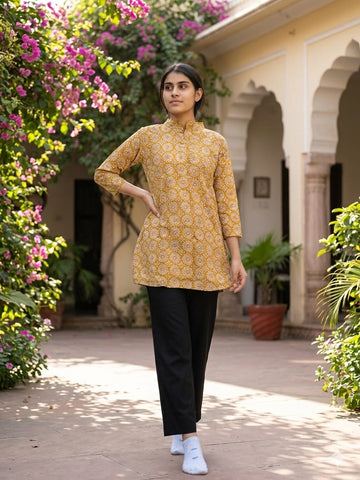Bagru Block Printed Cotton Short Kurti