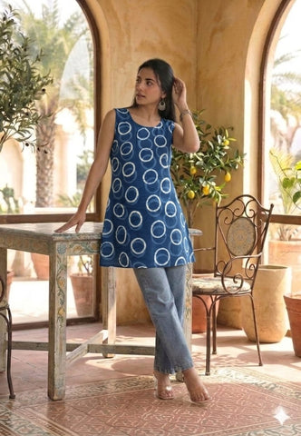 Bagru Block Printed Cotton Short Kurti