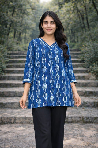 Bagru Block Printed Cotton Short Kurti
