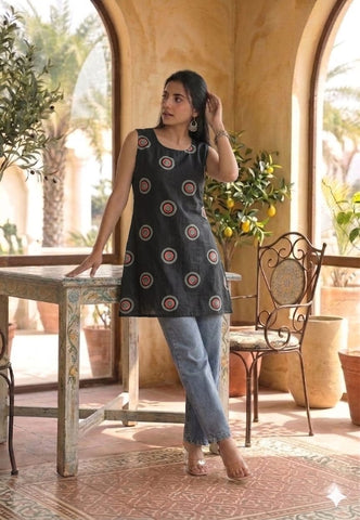 Bagru Block Printed Cotton Short Kurti