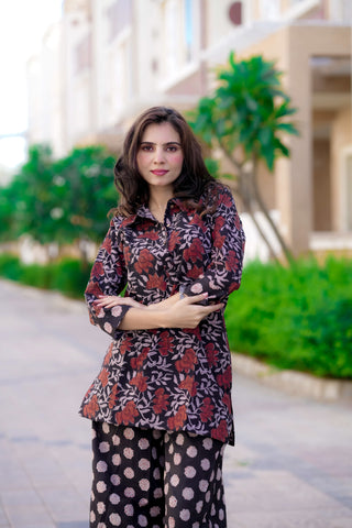 Bagru Handblock Printed Kurti Plazo