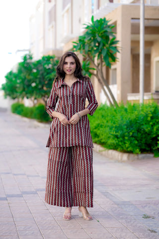 Bagru Handblock Printed Kurti Plazo