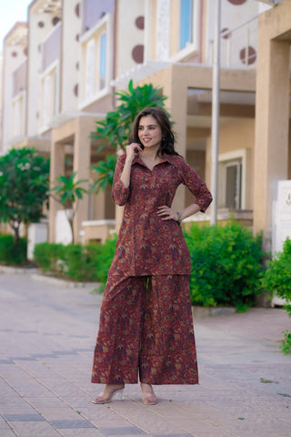 Bagru Handblock Printed Kurti Plazo