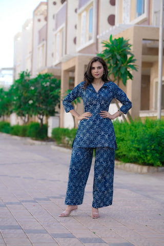 Bagru Handblock Printed Kurti Plazo