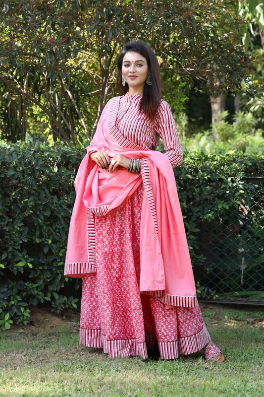 Hand Block Printed Rajasthani Lehenga