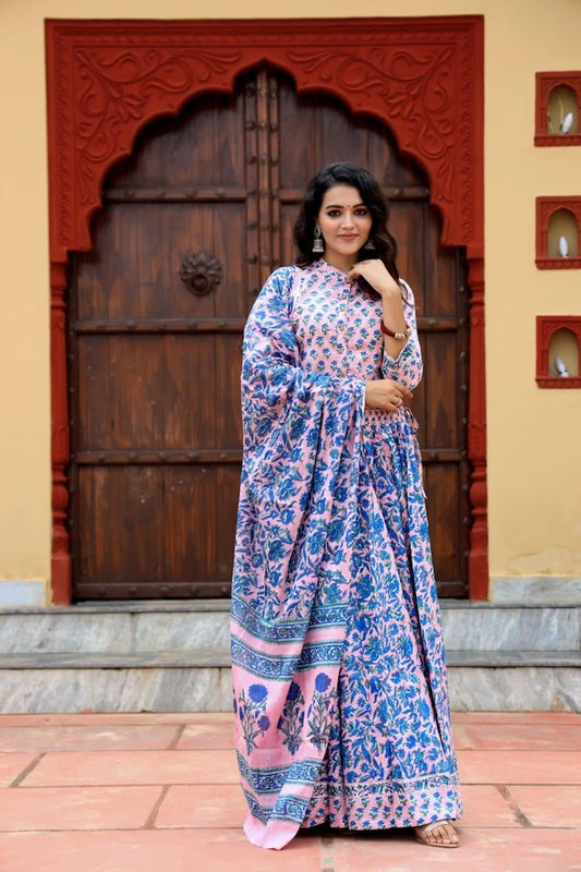 Hand Block Printed Rajasthani Lehenga