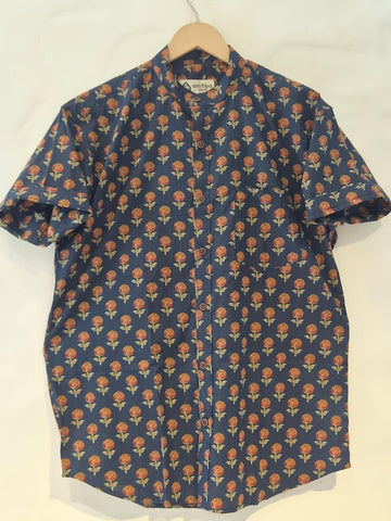 Sanganeri Print Half Sleeve Cotton Shirt for Men