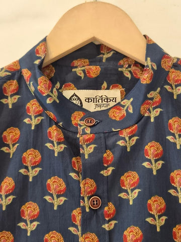 Sanganeri Print Half Sleeve Cotton Shirt for Men