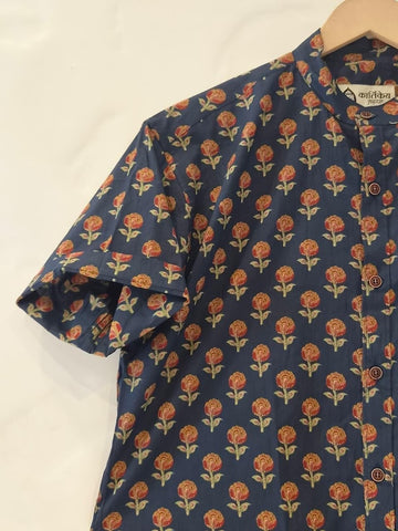 Sanganeri Print Half Sleeve Cotton Shirt for Men
