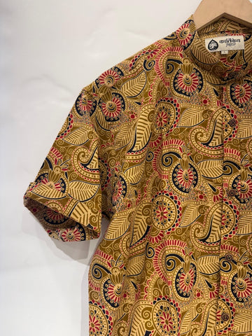 Kalamkari Print Half Sleeve Cotton Shirt for Men