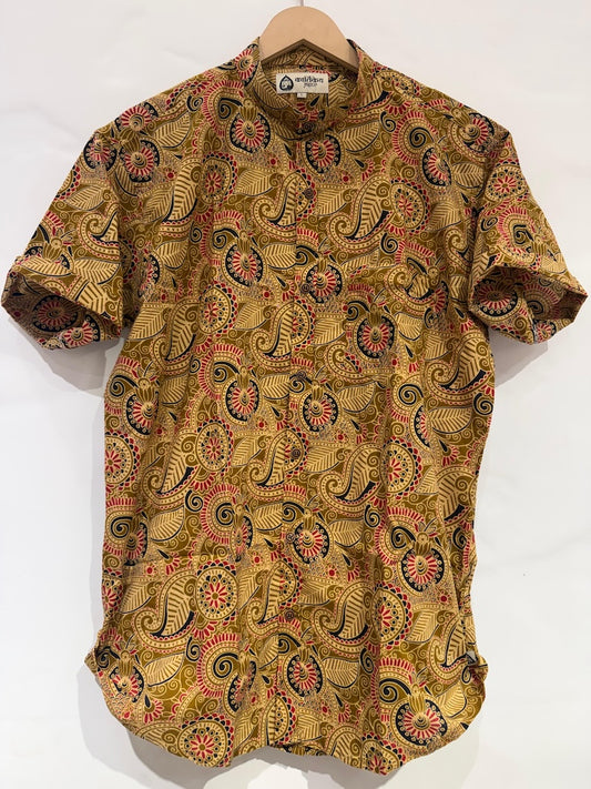 Kalamkari Print Half Sleeve Cotton Shirt for Men