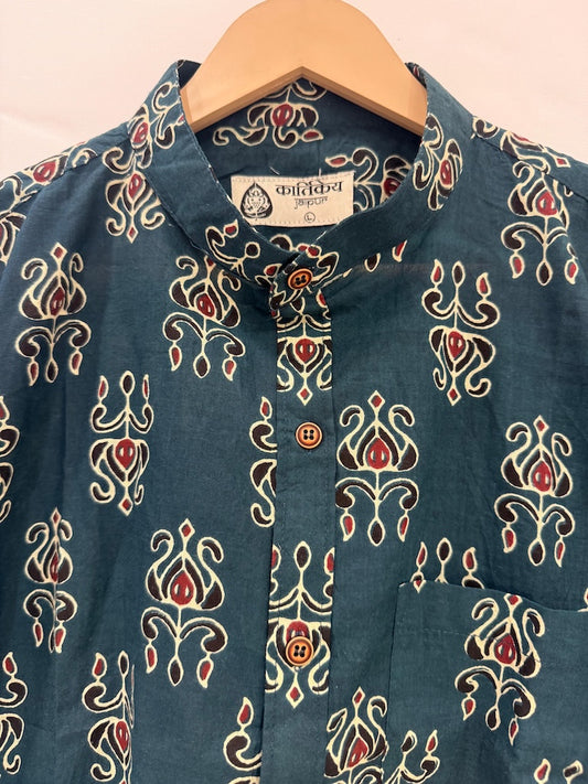 Sanganeri Print Half Sleeve Cotton Shirt for Men