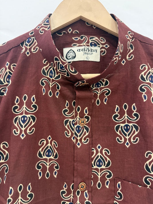 Sanganeri Print Half Sleeve Cotton Shirt for Men