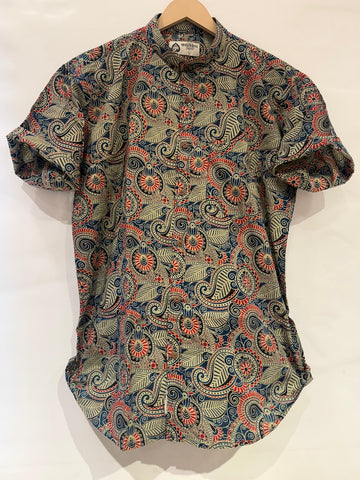Kalamkari Print Half Sleeve Cotton Shirt for Men - Artist Edit