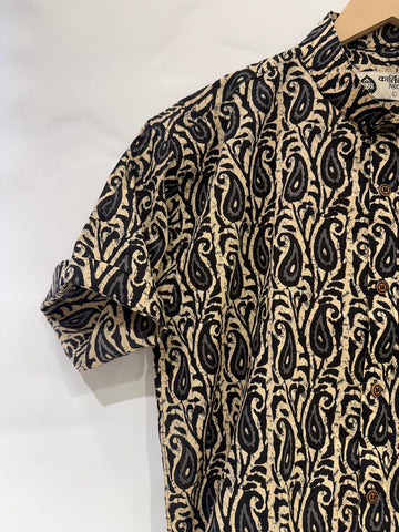 Kalamkari Print Half Sleeve Cotton Shirt for Men - Artist Edit