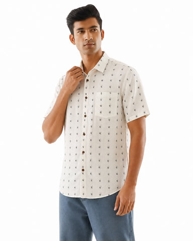 Classic मराठी अक्षरी Organic Men’s Shirt - By Kartikeya Jaipur