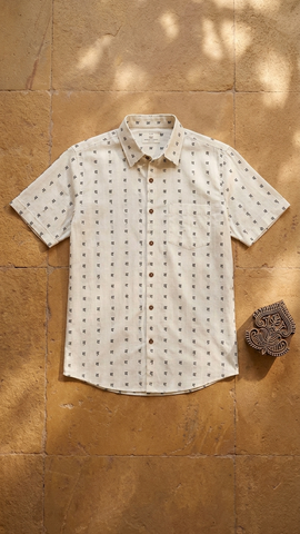 Classic मराठी अक्षरी Organic Men’s Shirt - By Kartikeya Jaipur