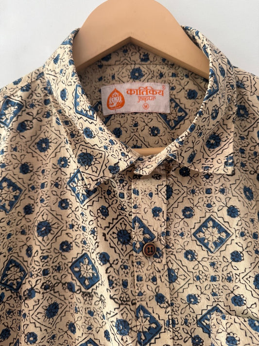 Kalamkari Print Cotton Shirts For Men
