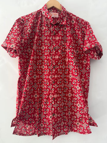 Floral Block Print Cotton Shirts For Men