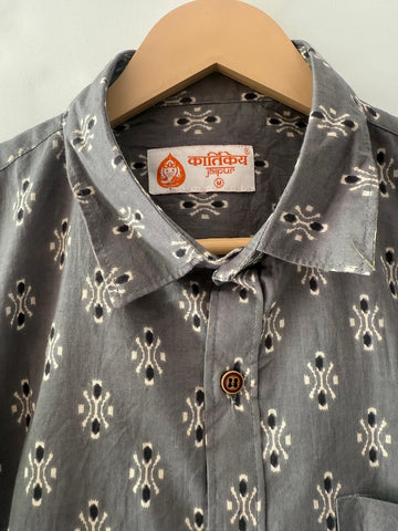 Floral Block Print Cotton Shirts For Men