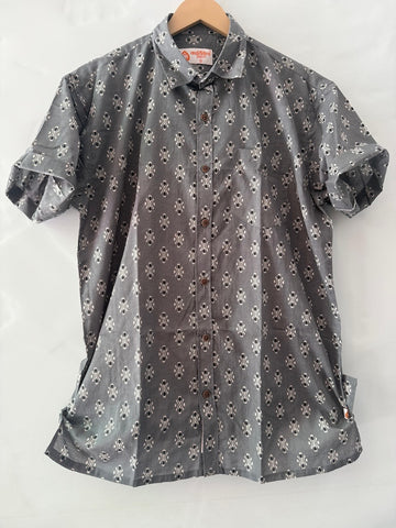 Floral Block Print Cotton Shirts For Men
