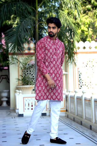 Printed Cotton Kurta for Men