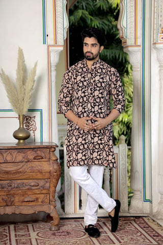 Printed Cotton Kurta for Men