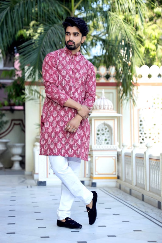 Printed Cotton Kurta for Men