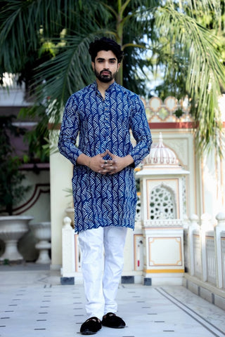 Printed Cotton Kurta for Men