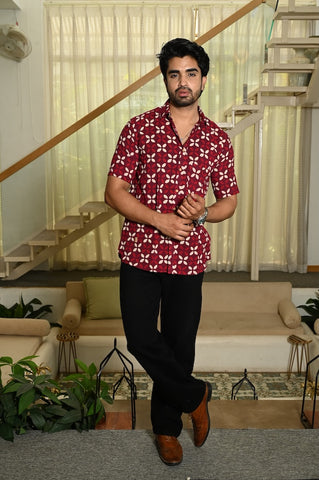 Block Printed Cotton Mens Shirts